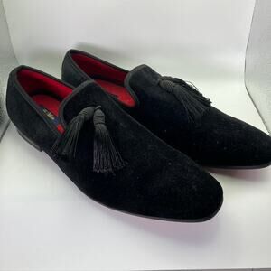 La Milano Men's Black Velvet Dress Shoes Size 13 MF9903K‎ Luxury